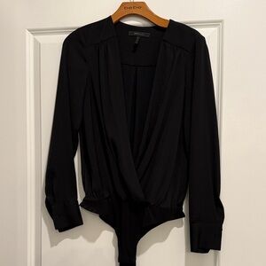 BCBGMaxAzria Black Long Sleeve Bodysuit